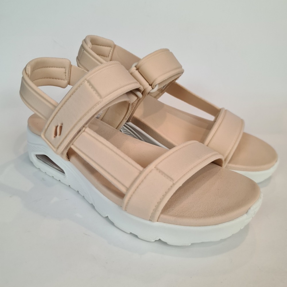 Skechers Women's UNO - SUMMER STAND2 T-strap‎ Sandal 9 Skech-Air Natural Comfort